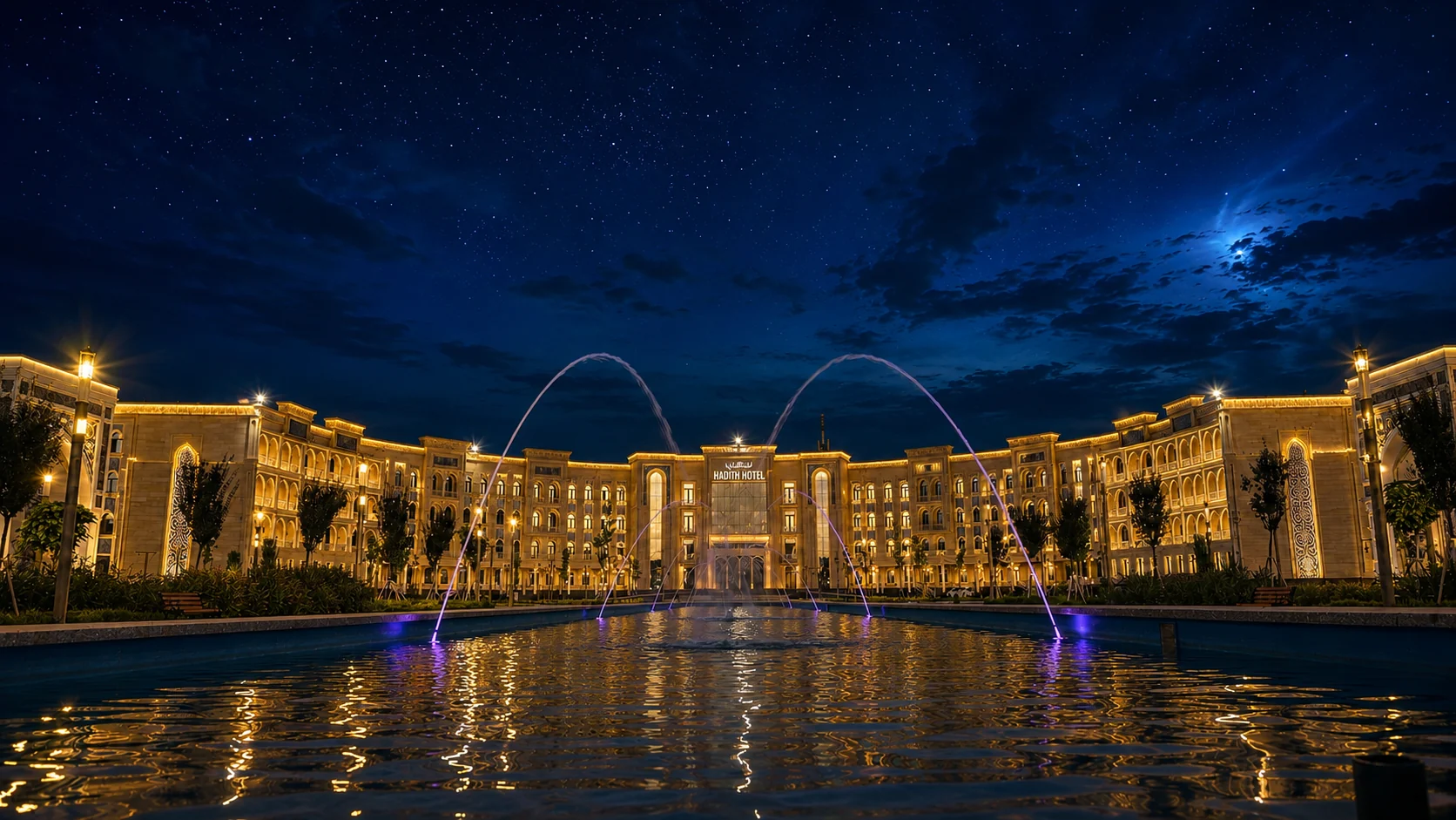 HADITH Hotel beneath a starry night sky