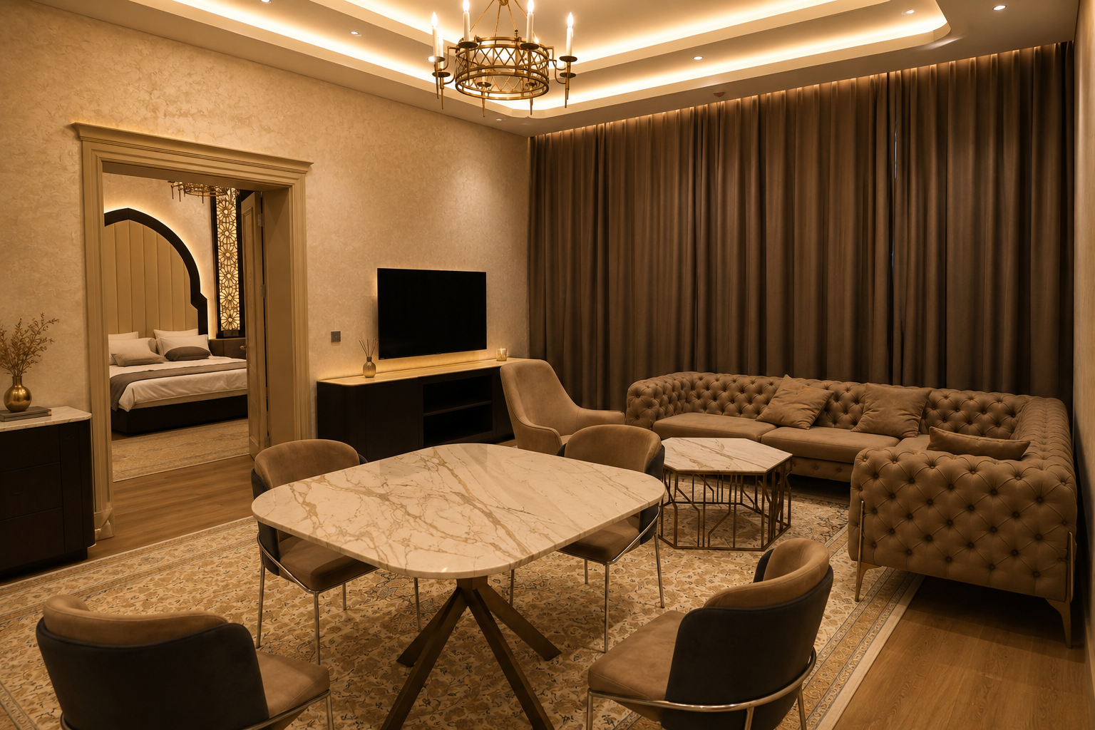 Spacious guest room interior at HADITH Hotel
