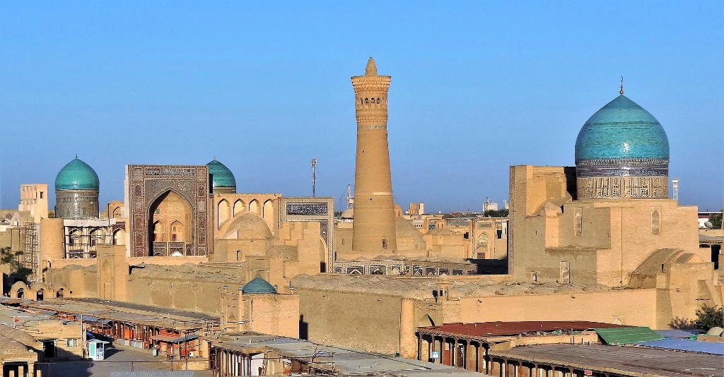 Historic ensemble and minaret in Bukhara